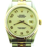 Rolex Datejust Two-Tone 18K Fluted Bezel 36mm Automatic Watch 